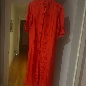 Elegant Red Floral Kimono